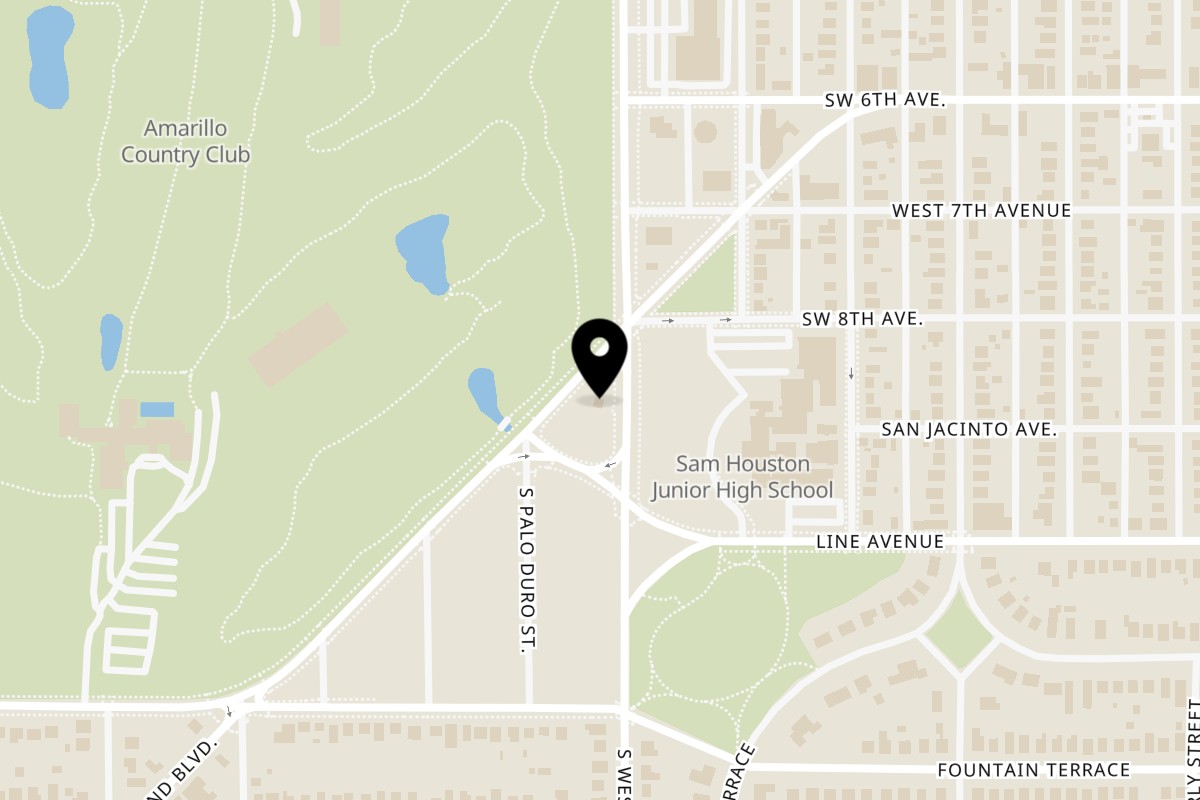 Map showing the location of It's a Punjabi Affair… on 4201 Bushland Blvd in Amarillo
